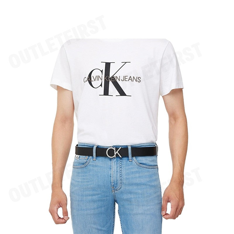 CALVIN KLEIN JEANS รุ่น MEN'S CK MONOGRAM PREMIUM LOGO REVERSIBLE BELT CODE HC0777 001 เข็มขัด เข็มขัดผู้ชาย เข็มขัดหนัง