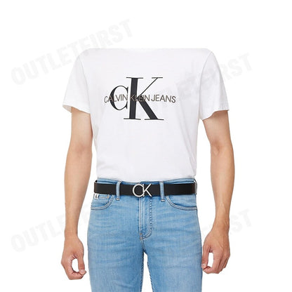 CALVIN KLEIN JEANS รุ่น MEN'S CK MONOGRAM PREMIUM LOGO REVERSIBLE BELT CODE HC0777 001 เข็มขัด เข็มขัดผู้ชาย เข็มขัดหนัง