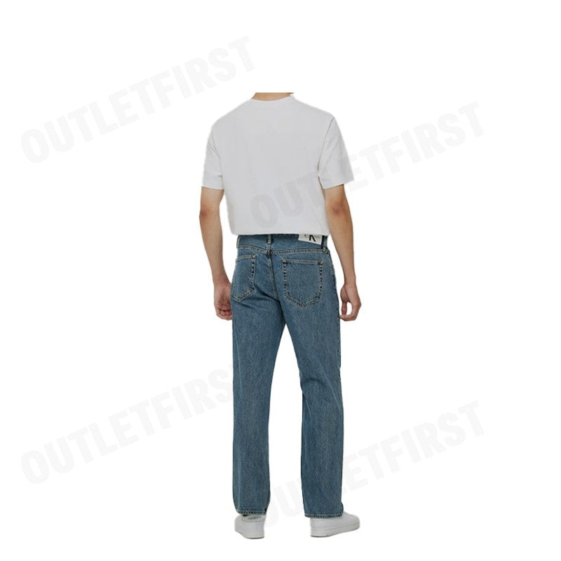 CALVIN KLEIN รุ่น MEN'S STONE BLUE 90S STRAIGHT FIT DENIM CODE J324989 1A4 NI กางเกงยีนส์ขายาว กางเกงยีนส์ กางเกงผู้ชาย