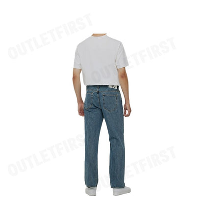 CALVIN KLEIN รุ่น MEN'S STONE BLUE 90S STRAIGHT FIT DENIM CODE J324989 1A4 NI กางเกงยีนส์ขายาว กางเกงยีนส์ กางเกงผู้ชาย
