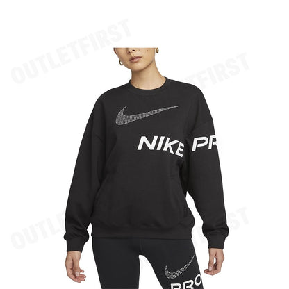 NIKE รุ่น DRI-FIT GET FIT WOMEN'S FRENCH TERRY GRAPHIC CREW-NECK SWEATSHIRT CODE: DX0075 010 เสื้อสเวตเตอร์แขนยาว