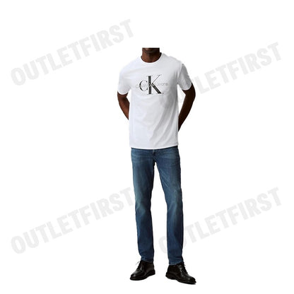 CALVIN KLEIN JEANS รุ่น MONOGRAM SILVER LOGO T-SHIRT CODE: 40BC839 P61 เสื้อยืดคอกลม เสื้อยืดคอกลมผู้ชาย เสื้อยืด