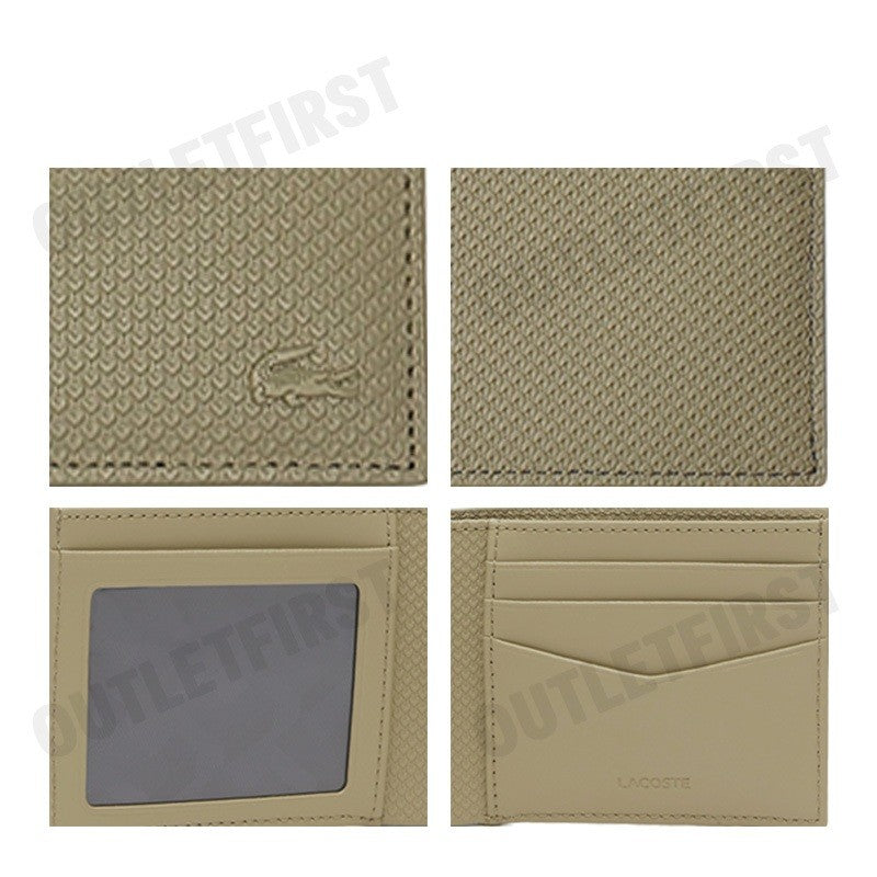 LACOSTE รุ่น MEN’S CHANTACO PIQUE LEATHER 3 CARD WALLET CODE: NH2824CE L32 กระเป๋าสตางค์ กระเป๋าสตางค์ใบสั้น กระเป๋า