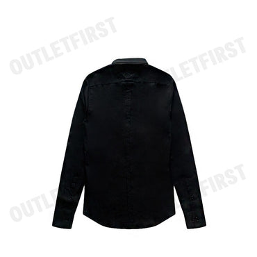 CK CALVIN KLEIN รุ่น COTTON STRETCH SLIM BUTTON-DOWN SHIRT (BLACK) CODE: 1222W M541 เสื้อเชิ้ตแขนยาว เสื้อเชิ้ตผู้ชาย