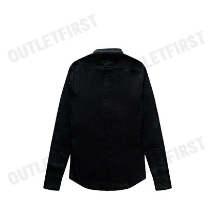 CK CALVIN KLEIN รุ่น COTTON STRETCH SLIM BUTTON-DOWN SHIRT (BLACK) CODE: 1222W M541 เสื้อเชิ้ตแขนยาว เสื้อเชิ้ตผู้ชาย