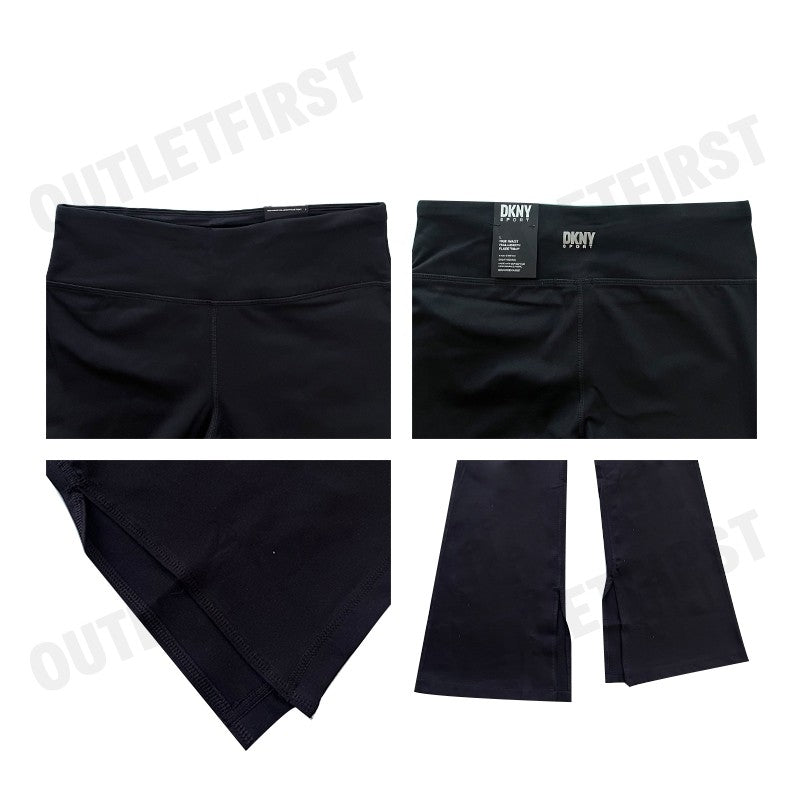 DKNY SPORT รุ่น BALANCE COMPRESSION HIGH WAIST FLARE TIGHT WITH SLIT CODE: DP3P3387 BLK กางเกงออกกำลังกาย กางเกงผู้หญิง