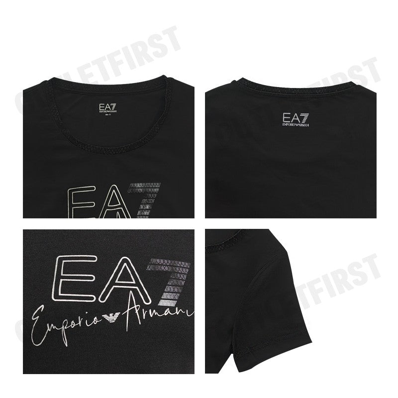EMPORIO ARMANI รุ่น EA7 LOGO PRINT T-SHIRT CODE: 6RTT06 TJQDZ 1200 เสื้อยืด เสื้อยืดแขนสั้น เสื้อยืดคอกลมผู้หญิง