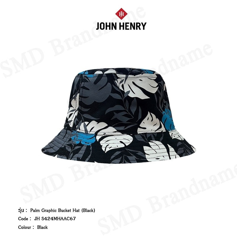 JOHN HENRY รุ่น PALM GRAPHIC BUCKET HAT (BLACK) CODE: JH S424MHAAC67