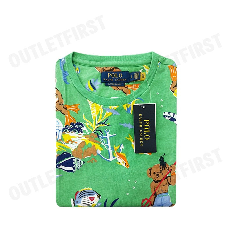 POLO RALPH LAUREN รุ่น  CUSTOM SLIM FIT POLO BEAR JERSEY T-SHIRT CODE : 710900530001 เสื้อยืดคอกลม เสื้อยืด เสื้อผู้ชาย