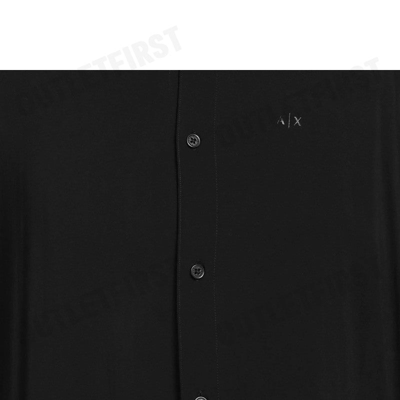 ARMANI EXCHANGE รุ่น  SUSTAINABILITY VALUES LOOSE FIT ECO-VISCOSE LOGO SHIRT CODE: 6RZC10 ZNRNZ 1200 เสื้อเชิ้ตแขนยาว