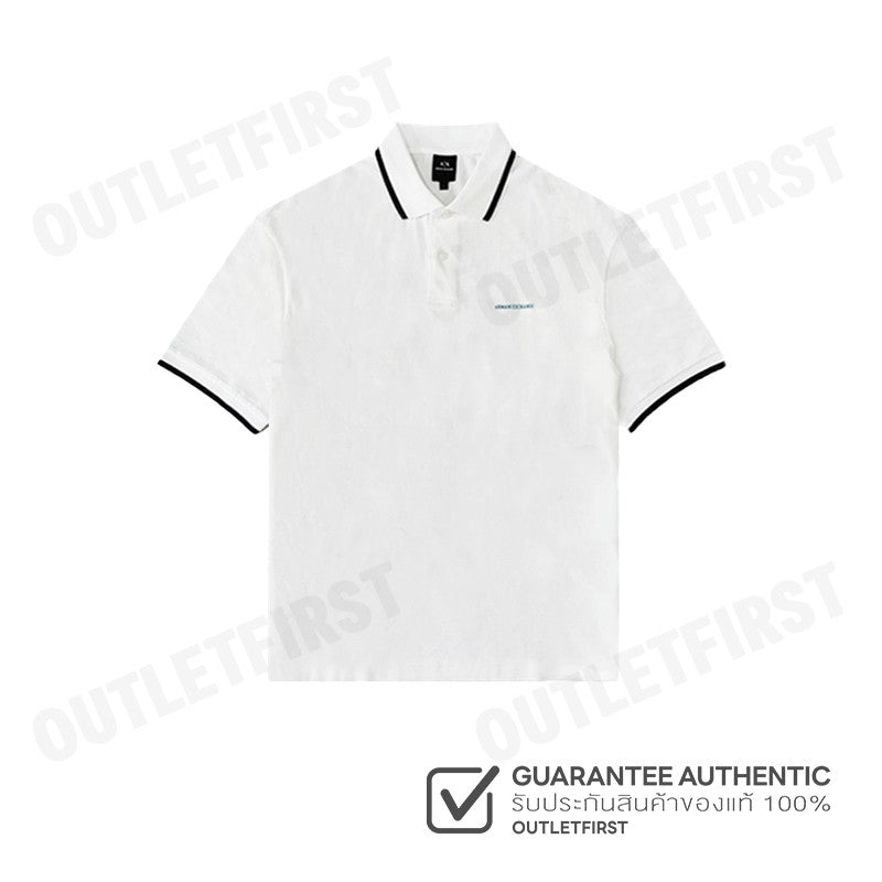 ARMANI EXCHANGE รุ่น  OVER FIT COTTON PIQUÉ LOGO POLO SHIRT CODE: 6RZFLK ZJM5Z 1116 เสื้อโปโล เสื้อโปโลชาย เสื้อผู้ชาย
