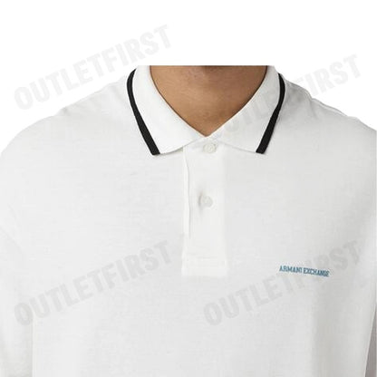ARMANI EXCHANGE รุ่น  OVER FIT COTTON PIQUÉ LOGO POLO SHIRT CODE: 6RZFLK ZJM5Z 1116 เสื้อโปโล เสื้อโปโลชาย เสื้อผู้ชาย