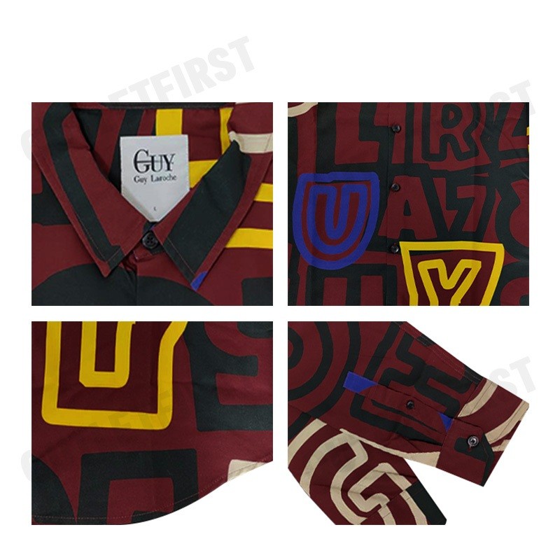 GUY LAROCHE รุ่น  MEN'S PRINTED SLIM FIT SHIRT LONG SLEEVES CODE: DAC7201S4MR เสื้อเชิ้ตแขนยาวชาย เสื้อผู้ชาย เสื้อเชิ๊ต