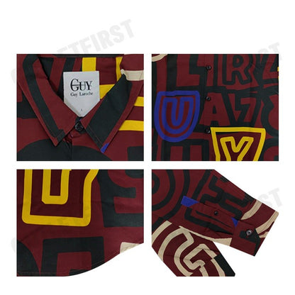 GUY LAROCHE รุ่น  MEN'S PRINTED SLIM FIT SHIRT LONG SLEEVES CODE: DAC7201S4MR เสื้อเชิ้ตแขนยาวชาย เสื้อผู้ชาย เสื้อเชิ๊ต