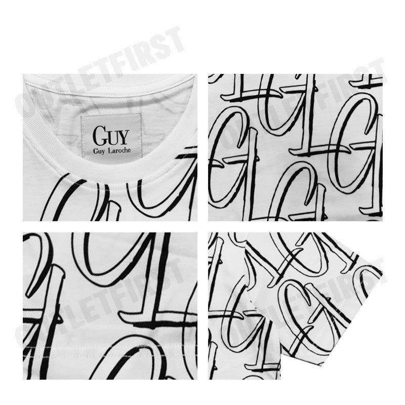 GUY LAROCHE รุ่น  SHORT SLEEVE SLIMFIT PRINTED T-SHIRT CODE: DKT5200S3WH เสื้อยืดคอกลมชาย เสื้อผู้ชาย เสื้อยืดแฟชั่น