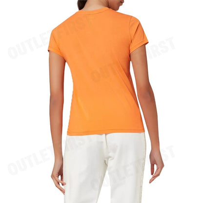 POLO RALPH LAUREN รุ่น  RL LOGO PRINT T-SHIRT IN COTTON JERSEY CODE: 211854146008 เสื้อยืดคอกลม เสื้อผู้หญิง เสื้อยืด