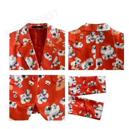 DAKS รุ่น BAROGUE PRINT LONG SLEEVE SUIT CODE: WUU603S0OR เสื้อสูท สูท เสื้อสูทผู้หญิง