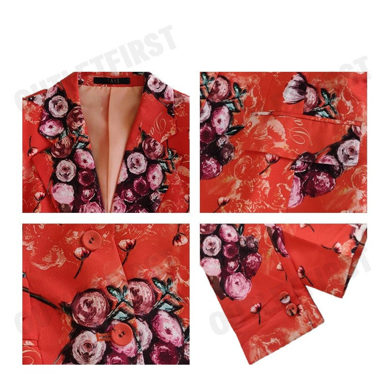 DAKS รุ่น SINGLE BUTTON FLORAL BLAZER CODE: WUUR602W9OR เสื้อสูทผู้หญิง เสื้อสูท เสื้อสูทผู้หญิง