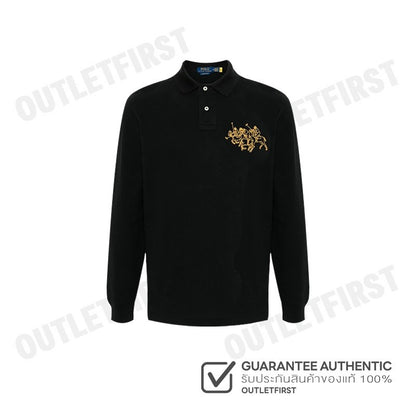 POLO RALPH LAUREN รุ่น LUNAR NEW YEAR TRIPLE-PONY POLO SHIRT CODE: 710926123001 เสื้อโปโลแขนยาว เสื้อโปโลผู้ชาย