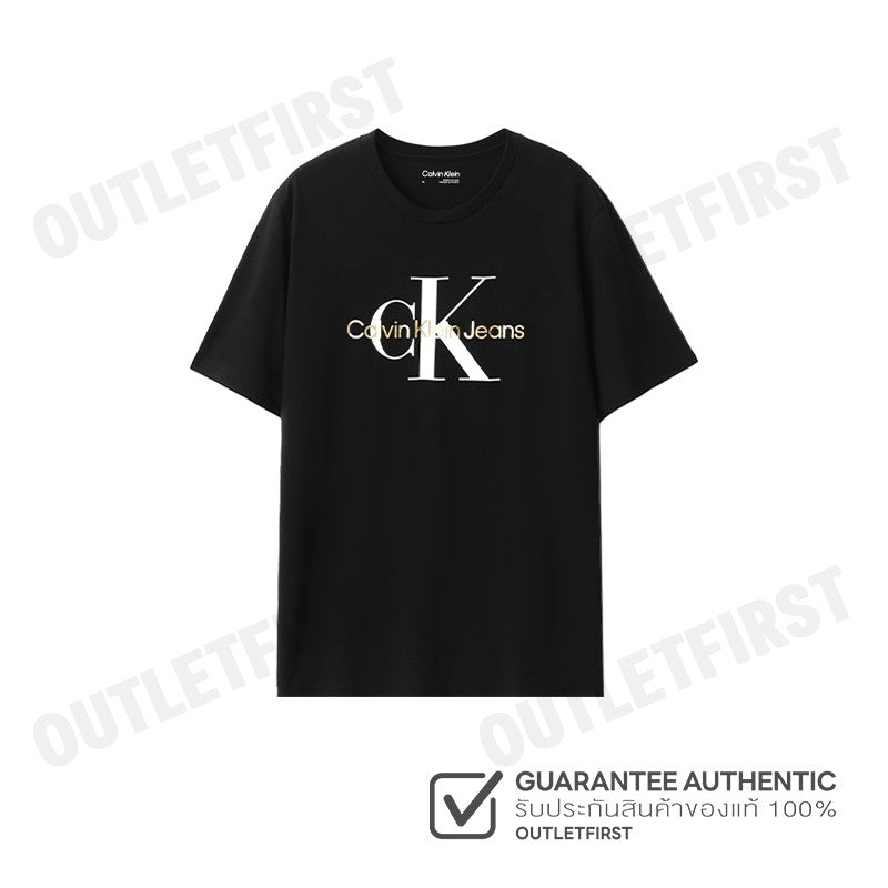 CALVIN KLEIN JEANS รุ่น MONOGRAM GOLD LOGO T-SHIRT CODE: 40BC839 BAE เสื้อยืดคอกลม เสื้อยืดผู้ชาย เสื้อยืดแขนสั้น