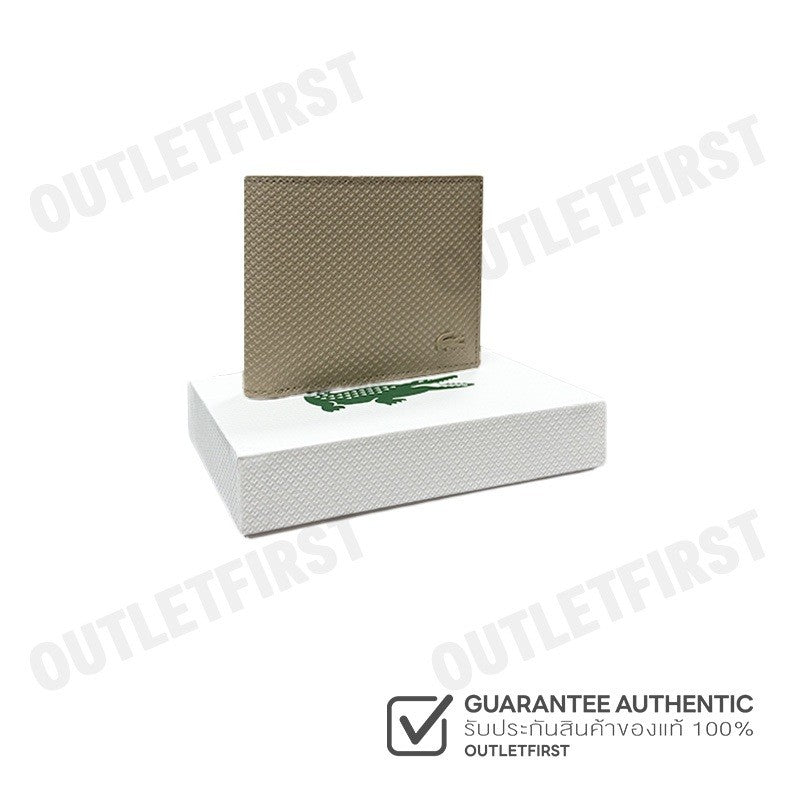 LACOSTE รุ่น MEN’S CHANTACO PIQUE LEATHER 3 CARD WALLET CODE: NH2824CE L32 กระเป๋าสตางค์ กระเป๋าสตางค์ใบสั้น กระเป๋า