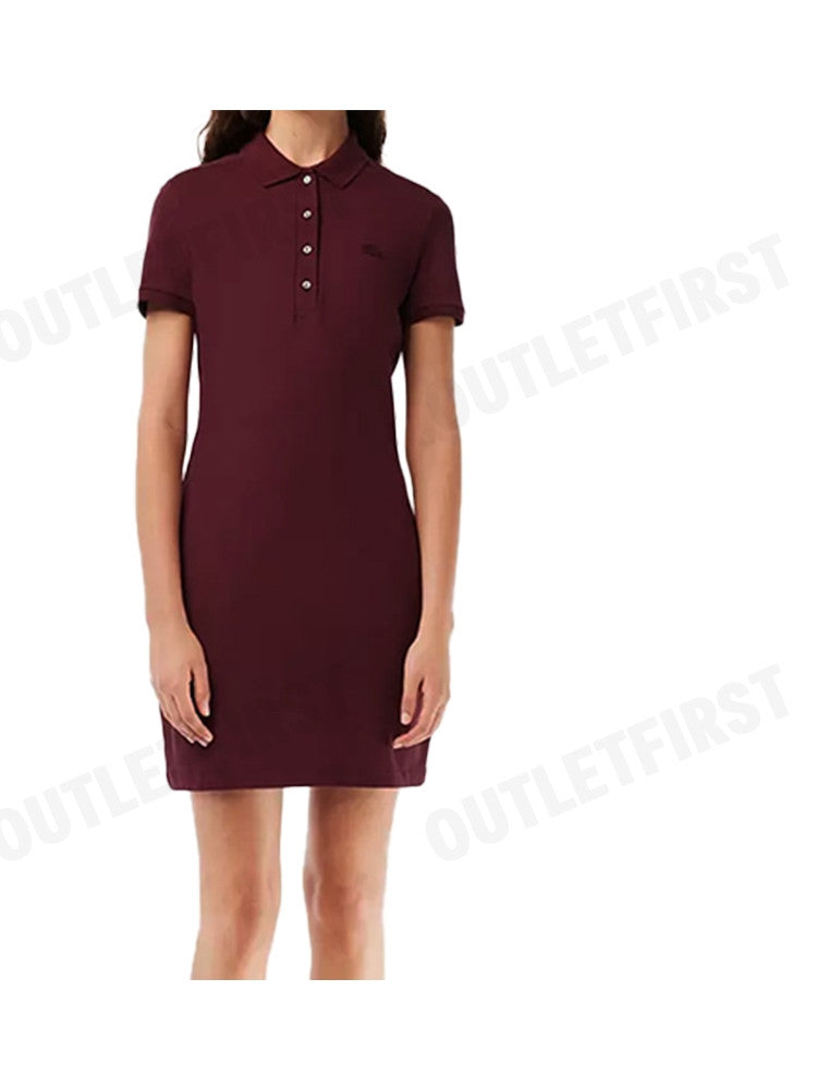 LACOSTE รุ่น WOMEN'S LACOSTE SLIM FIT STRETCH COTTON STRIPED POLO CODE: EF5473 10 328 เดรสโปโลหญิง เดรสคอปก เดรสแขนสั้น
