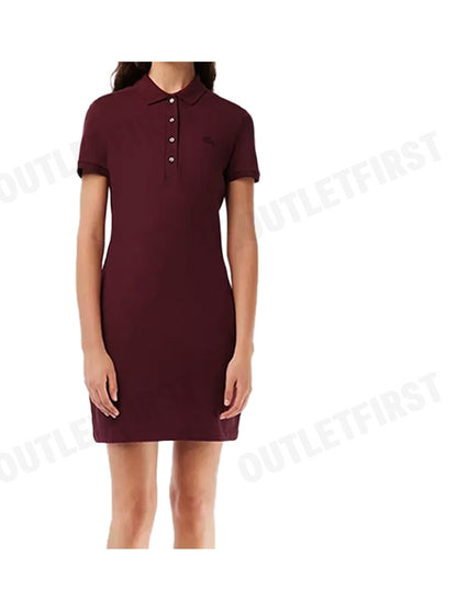 LACOSTE รุ่น WOMEN'S LACOSTE SLIM FIT STRETCH COTTON STRIPED POLO CODE: EF5473 10 328 เดรสโปโลหญิง เดรสคอปก เดรสแขนสั้น