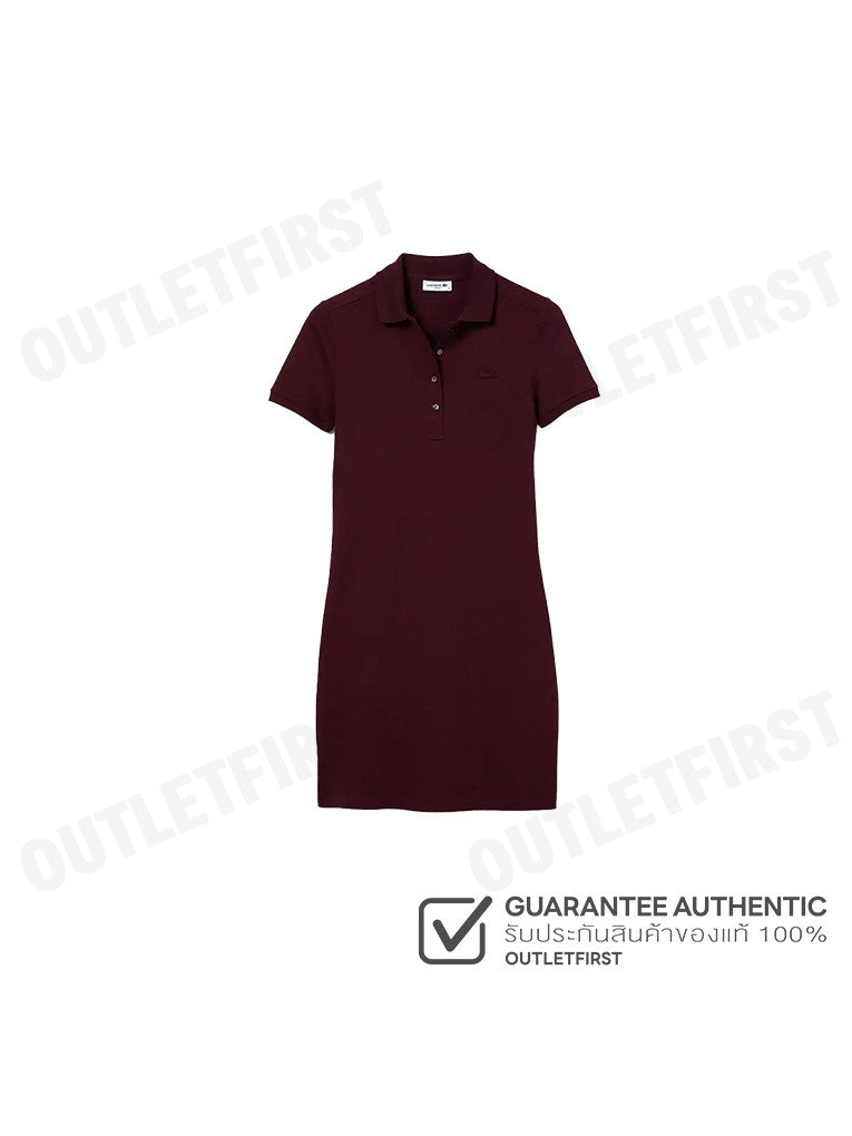 LACOSTE รุ่น WOMEN'S LACOSTE SLIM FIT STRETCH COTTON STRIPED POLO CODE: EF5473 10 328 เดรสโปโลหญิง เดรสคอปก เดรสแขนสั้น