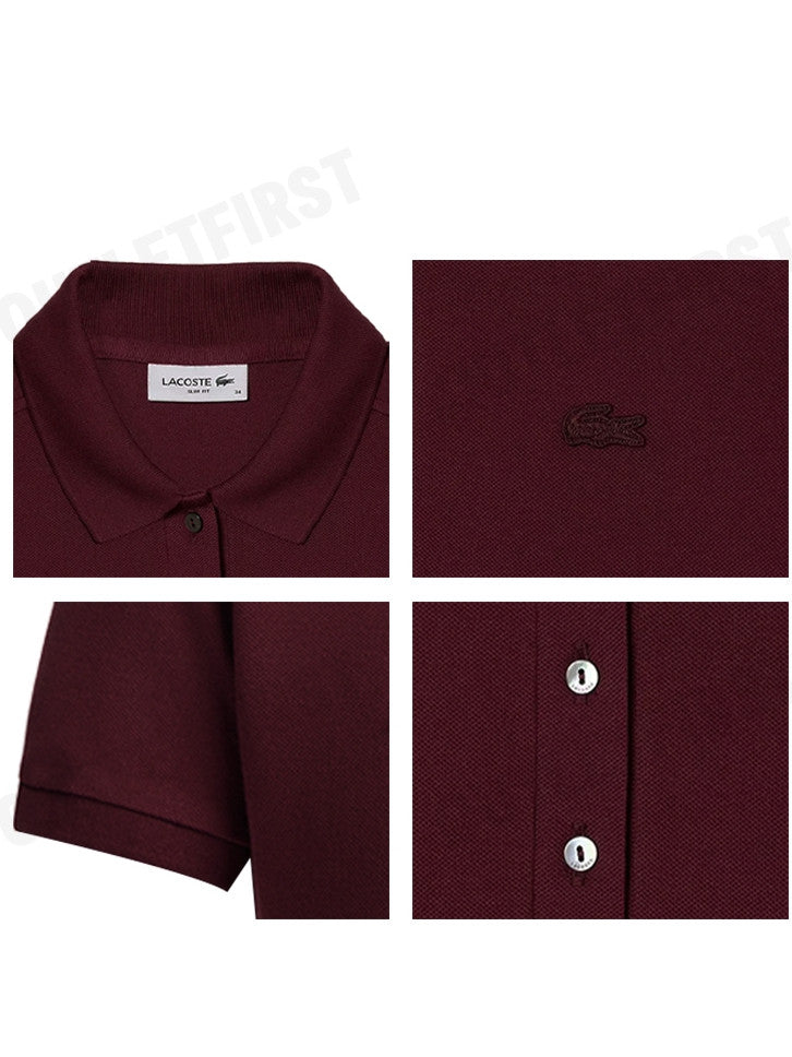 LACOSTE รุ่น WOMEN'S LACOSTE SLIM FIT STRETCH COTTON STRIPED POLO CODE: EF5473 10 328 เดรสโปโลหญิง เดรสคอปก เดรสแขนสั้น