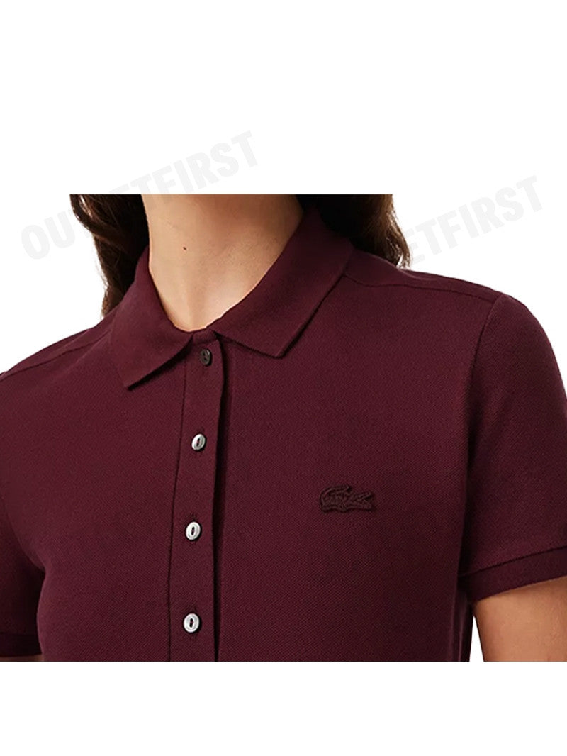 LACOSTE รุ่น WOMEN'S LACOSTE SLIM FIT STRETCH COTTON STRIPED POLO CODE: EF5473 10 328 เดรสโปโลหญิง เดรสคอปก เดรสแขนสั้น