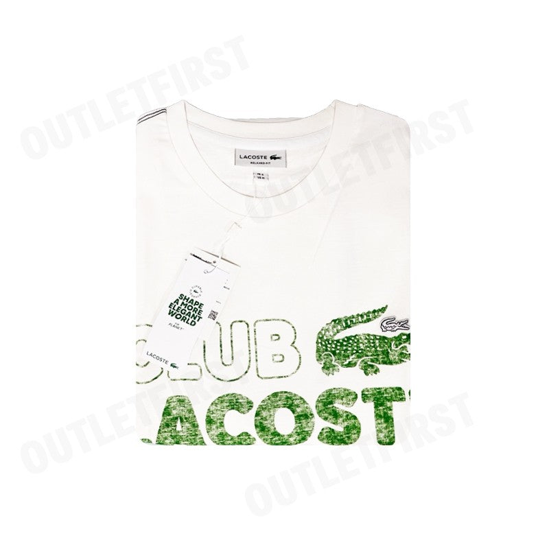 LACOSTE รุ่น MEN'S LACOSTE VINTAGE PRINT ORGANIC COTTON T-SHIRT CODE: TH5440 10 001 เสื้อยืดคอกลม เสื้อยืดแขนสั้นผู้ชาย