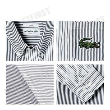 LACOSTE รุ่น RELAXED FIT BIG CROC STRIPE SHIRT CODE: CH0535 10 522 เสื้อเชิ้ตแขนยาว เสื้อเชิ้ตลายทาง เสื้อเชิ้ต