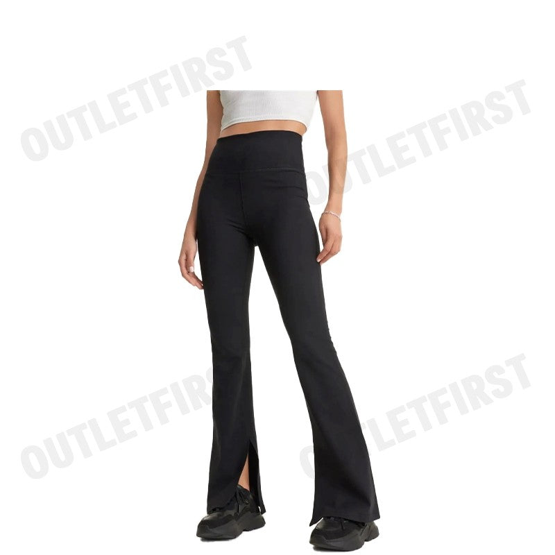 DKNY SPORT รุ่น BALANCE COMPRESSION HIGH WAIST FLARE TIGHT WITH SLIT CODE: DP3P3387 BLK กางเกงออกกำลังกาย กางเกงผู้หญิง