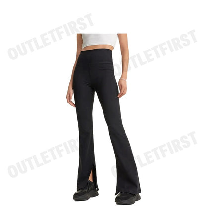 DKNY SPORT รุ่น BALANCE COMPRESSION HIGH WAIST FLARE TIGHT WITH SLIT CODE: DP3P3387 BLK กางเกงออกกำลังกาย กางเกงผู้หญิง