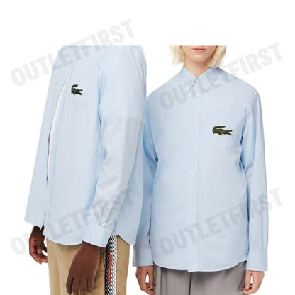 LACOSTE รุ่น RELAXED FIT BIG CROC STRIPE SHIRT CODE: CH0530 10 GN2 เสื้อเชิ้ตแขนยาว เสื้อเชิ้ตคอปก เสื้อเชิ้ต