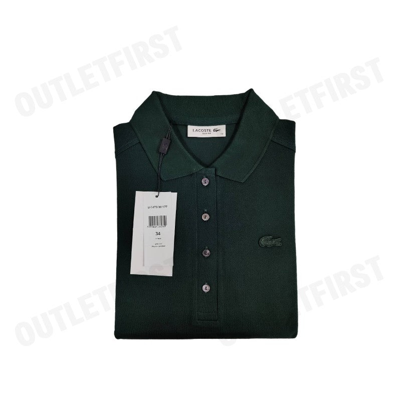 LACOSTE รุ่น WOMEN'S LACOSTE SLIM FIT STRETCH COTTON STRIPED POLO CODE: EF5473 10 YZP เดรสโปโลหญิง เดรสแขนสั้น เดรสคอปก