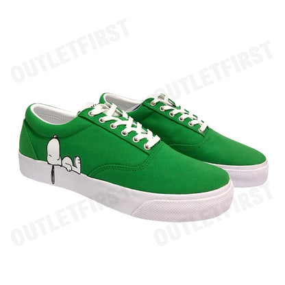 LACOSTE รุ่น JUNIORS' JUMP SERVE LACE CANVAS LACOSTE X PEANUTS TRAINERS CODE: 7-42CUJ00041R7 รองเท้าผ้าใบ รองเท้า