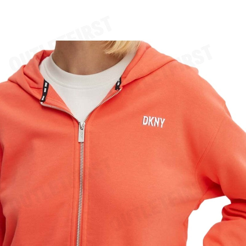 DKNY SPORT รุ่น METALLIC BUBBLE LOGO FULL ZIP HOODIE CODE: DP3J9279 HCL เสื้อแขนยาว เสื้อฮู้ด เสื้อครอปแขนยาว
