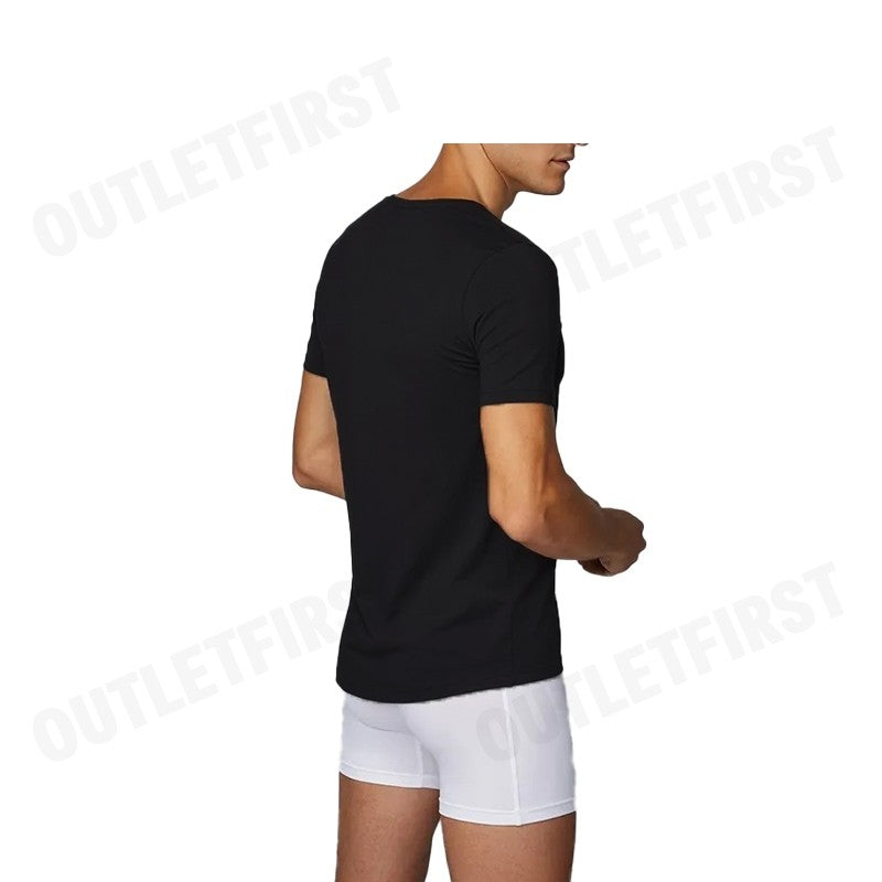 HUGO BOSS รุ่น T-SHIRT V-NECK URBAN LONGER BACK CODE: 50377709 001 เสื้อยืดคอวี เสื้อยืดสีดำ เสื้อยืดแขนสั้น