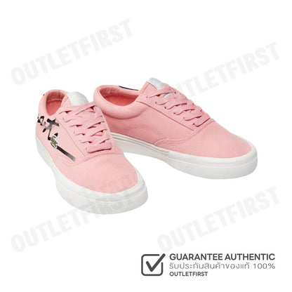 LACOSTE รุ่น  WOMEN'S JUMP SERVE LACE CANVAS SNEAKERS CODE: 7-42CFA0010PW1 รองเท้าผ้าใบ รองเท้าผู้หญิง รองเท้า