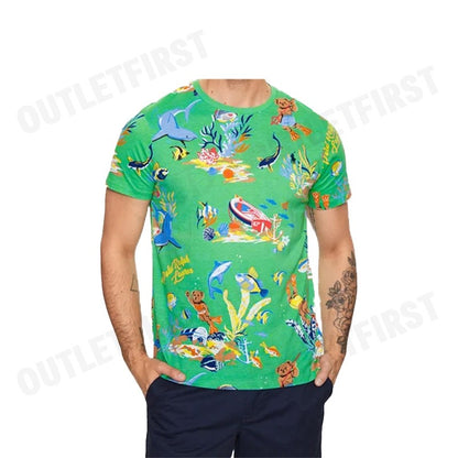 POLO RALPH LAUREN รุ่น  CUSTOM SLIM FIT POLO BEAR JERSEY T-SHIRT CODE : 710900530001 เสื้อยืดคอกลม เสื้อยืด เสื้อผู้ชาย