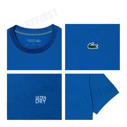 LACOSTE รุ่น  MEN'S LACOSTE SPORT REGULAR FIT T-SHIRT WITH CONTRAST BRANDING CODE: TH5189 10 KXB เสื้อยืดคอกลม เสื้อยืด