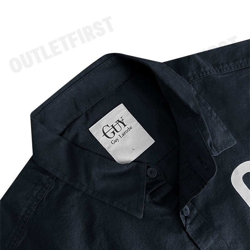 GUY LAROCHE รุ่น  NAVY SHORT SLEEVE SHIRT CODE: DAC6202W2NV เสื้อเชิ้ตแขนยาวชาย เสื้อผู้ชาย เสื้อแขนยาวคอปก