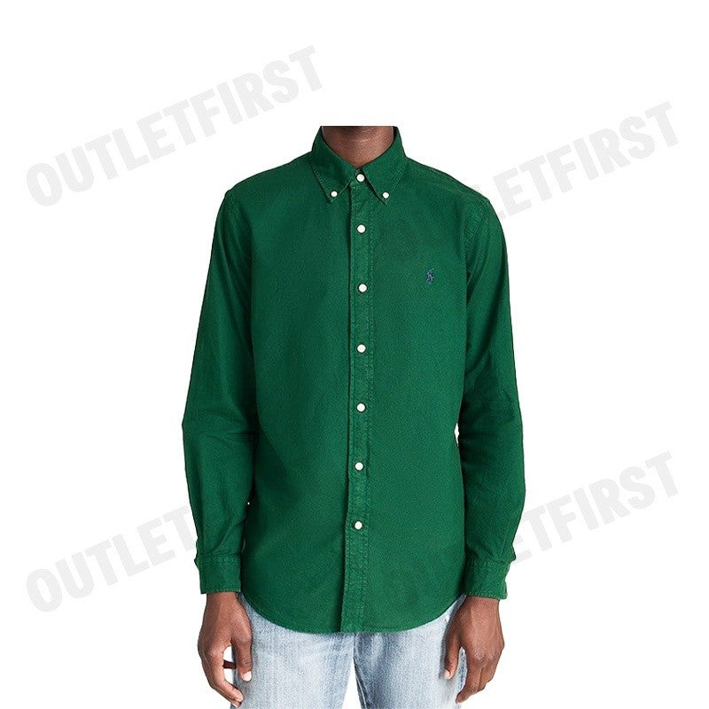 POLO RALPH LAUREN รุ่น  CLASSIC FIT GARMENT-DYED OXFORD SHIRT CODE: 710852165013 เสื้อเชิ้ตแขนยาว เสื้อผู้ชาย เสื้อเชิ๊ต
