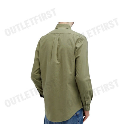 POLO RALPH LAUREN รุ่น  CLASSIC FIT GARMENT-DYED OXFORD SHIRT CODE: 710937403001 เสื้อเชิ้ตแขนยาว เสื้อผู้ชาย เสื้อเชิ๊ต