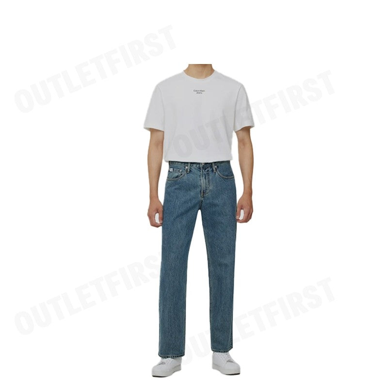 CALVIN KLEIN รุ่น MEN'S STONE BLUE 90S STRAIGHT FIT DENIM CODE J324989 1A4 NI กางเกงยีนส์ขายาว กางเกงยีนส์ กางเกงผู้ชาย