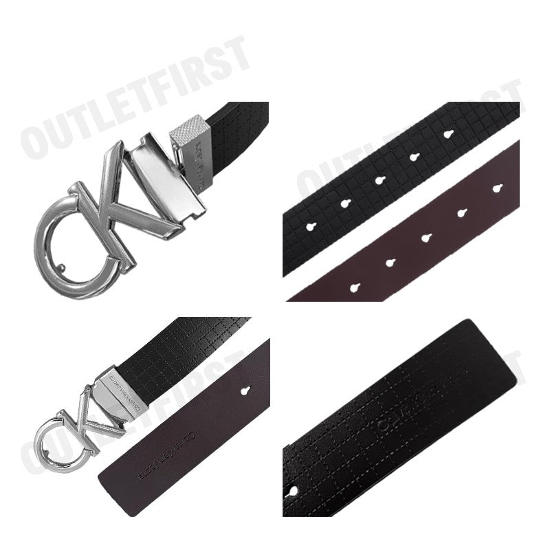 CALVIN KLEIN JEANS รุ่น LOGO BUCKLE REVERSIBLE LEATHER BELT CODE: HC0795 UB1 เข็มขัด เข็มขัดหนัง เข็มขัดผู้ชาย
