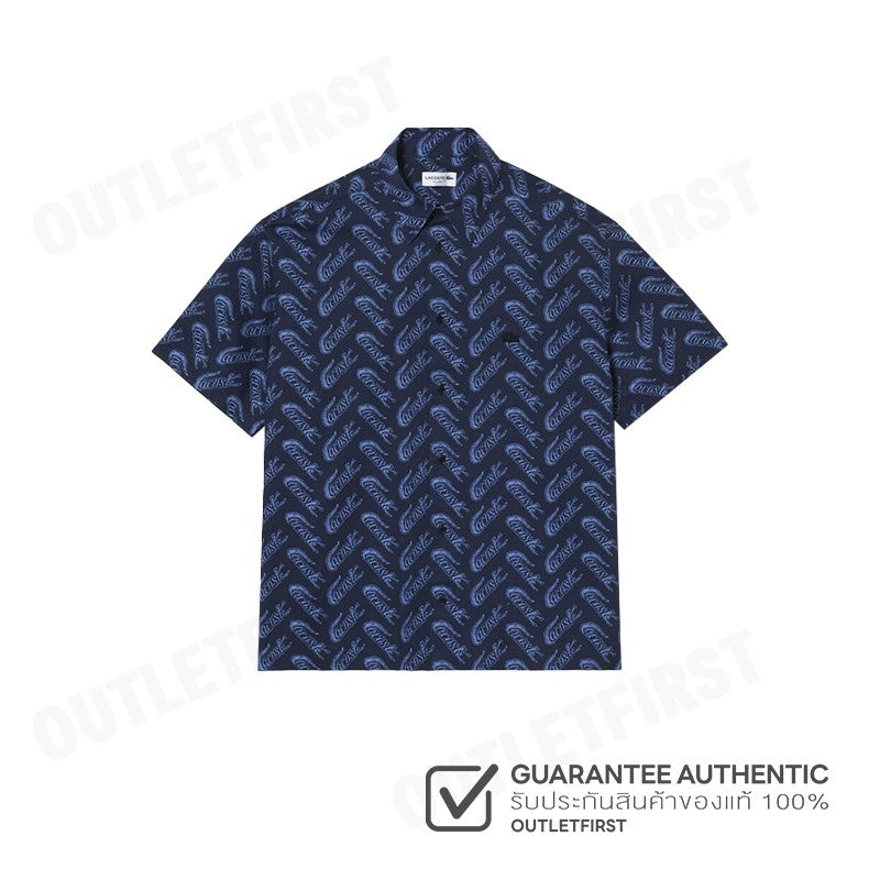 LACOSTE รุ่น MEN'S LACOSTE SHORT SLEEVE VINTAGE PRINT SHIRT CODE: CH5793 10 F65 เสื้อเชิ้ต เสื้อเชิ้ตผู้ชาย