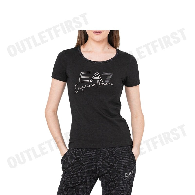 EMPORIO ARMANI รุ่น EA7 LOGO PRINT T-SHIRT CODE: 6RTT06 TJQDZ 1200 เสื้อยืด เสื้อยืดแขนสั้น เสื้อยืดคอกลมผู้หญิง