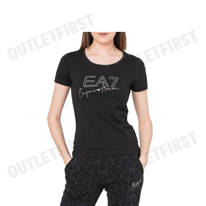 EMPORIO ARMANI รุ่น EA7 LOGO PRINT T-SHIRT CODE: 6RTT06 TJQDZ 1200 เสื้อยืด เสื้อยืดแขนสั้น เสื้อยืดคอกลมผู้หญิง